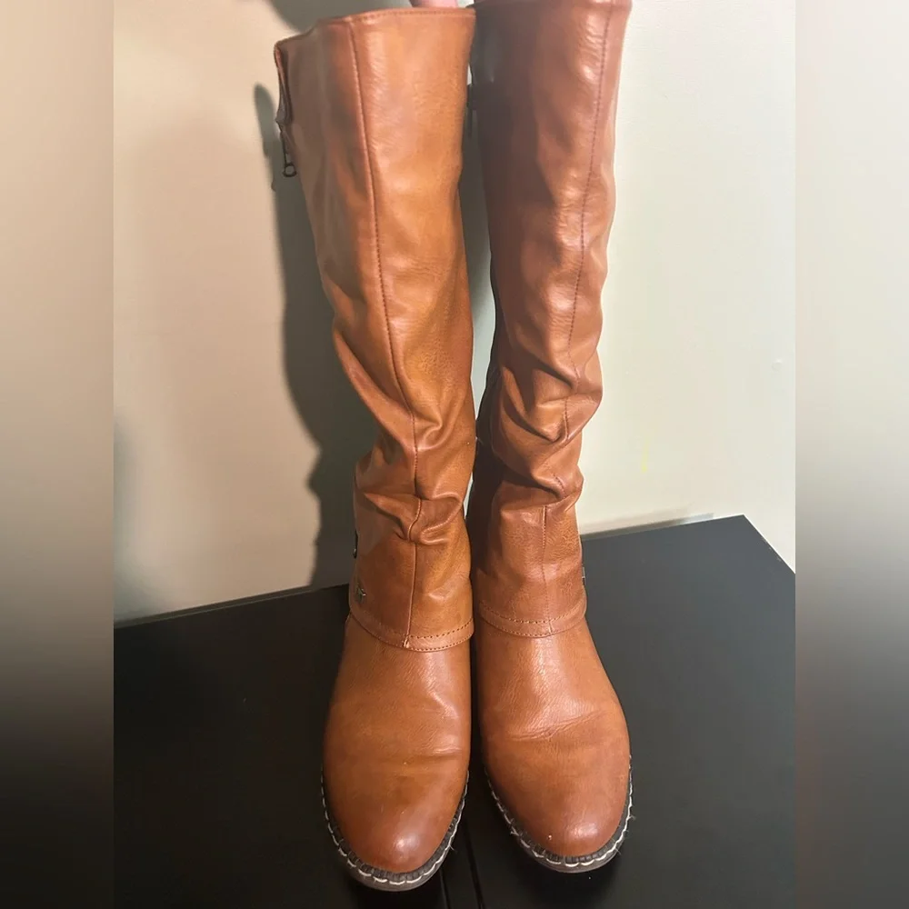 Rieker Brown Riding Boots with Sherpa Lining, Size 39 US 8.5 - Picture 3 of 11